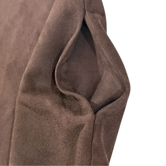 NWT Andrew Marc Chocolate Brown Suede Half Zip Dress w/Pockets - Women’s XL - Picture 4 of 13